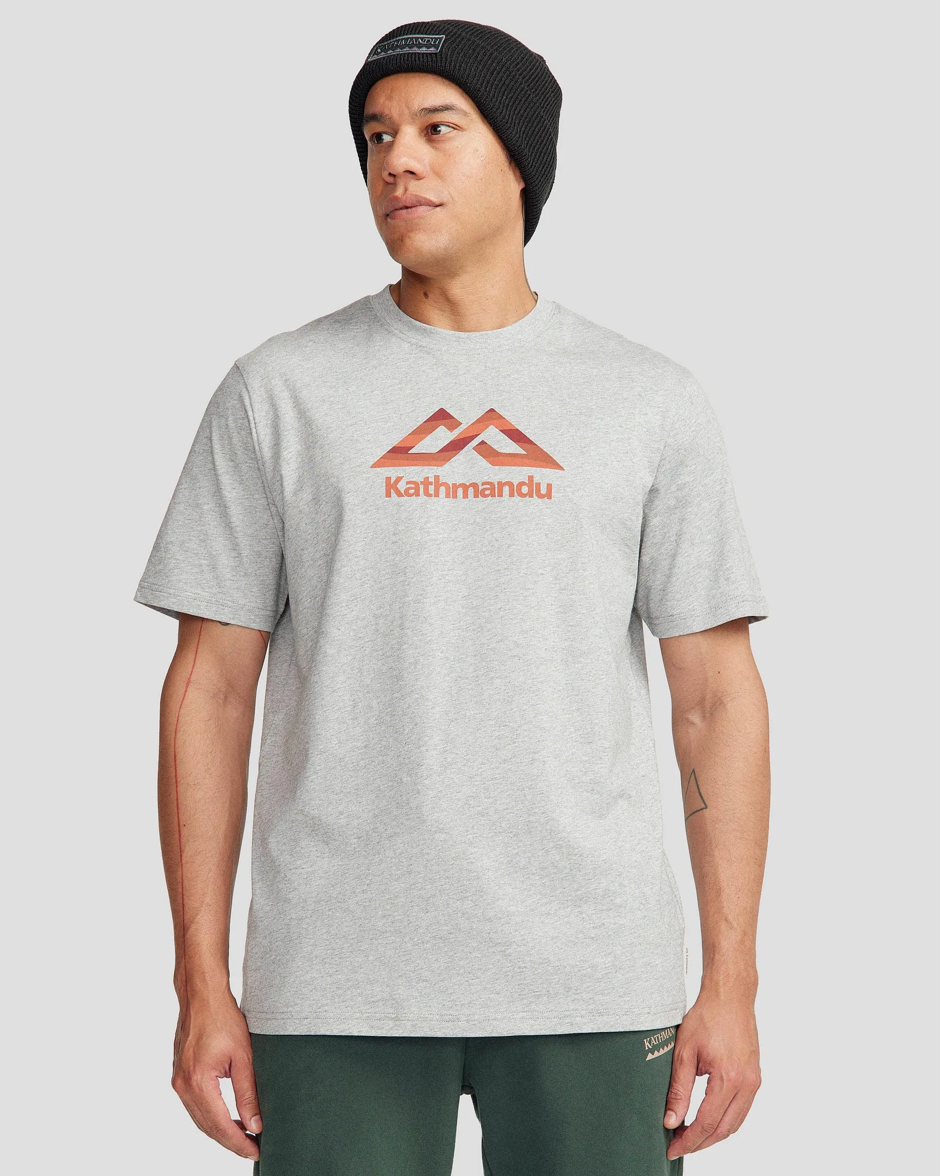 Men's Logo Fill Organic T-shirt - Light Grey Marle