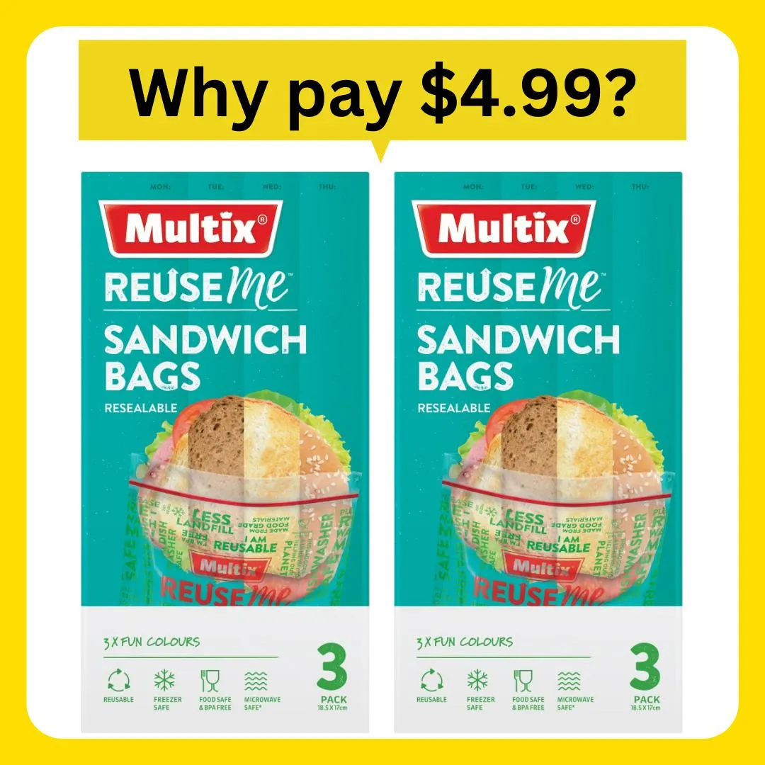 Multix Reuse Me Sandwich Bags 3pk