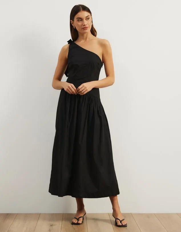 Dani One Shoulder Poplin Maxi Dress