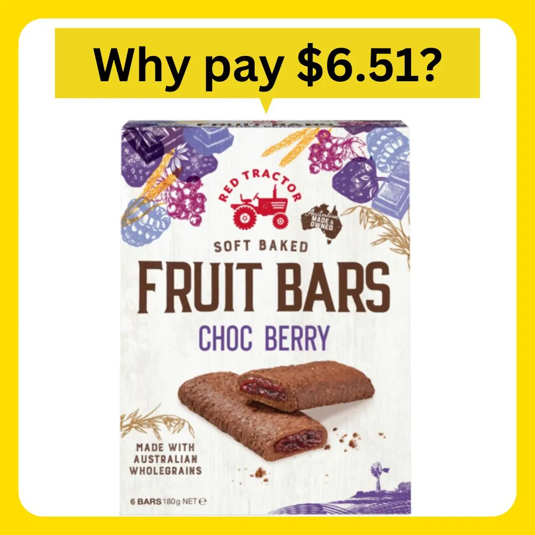 Red Tractor Choc Berry Fruit Bars 180g 6pk