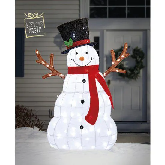Festive Magic LED Mesh Melting Snowman