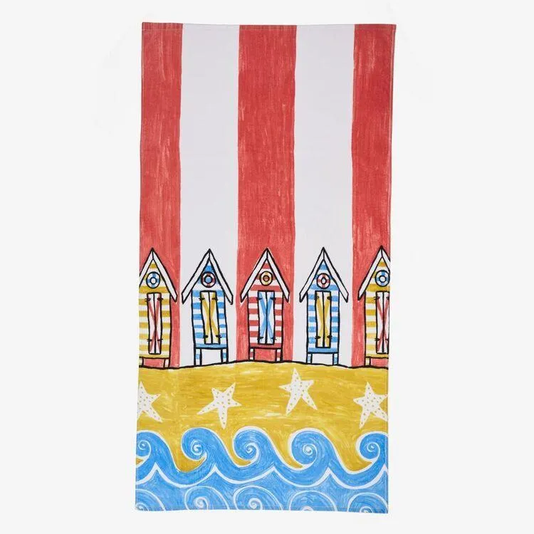 Cathie Maney Brighton Nautical Beach Towel Red 80 x 160 cm