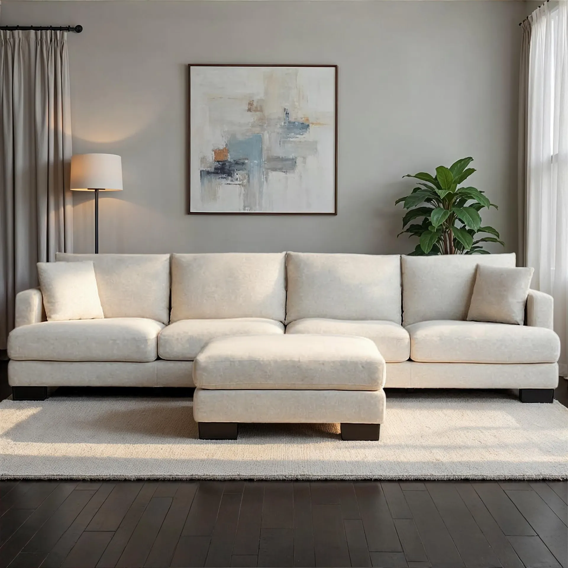 Grayson Modular 5 Seater Sofa, Light Grey