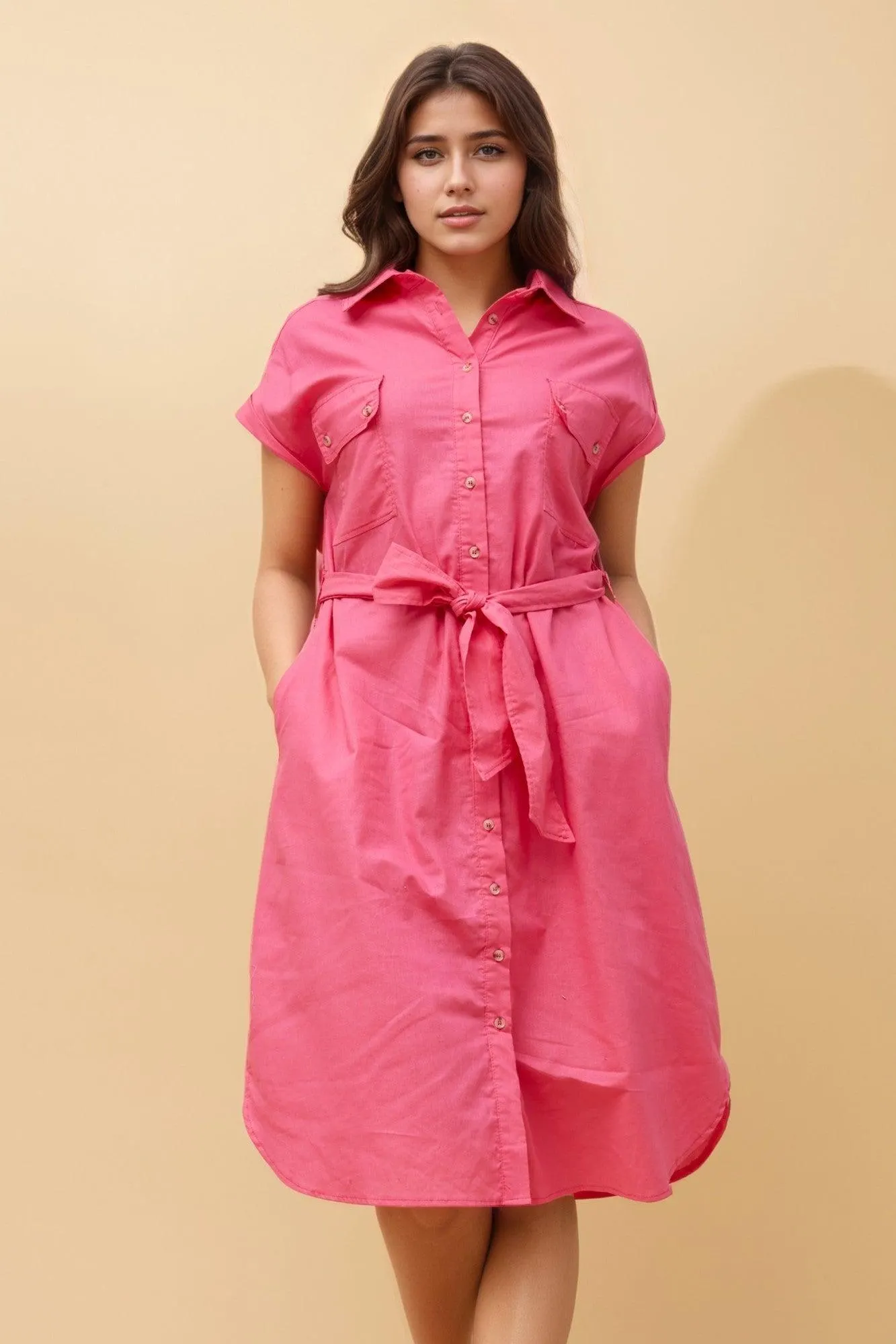 GEORGINA LINEN SHIRT DRESS