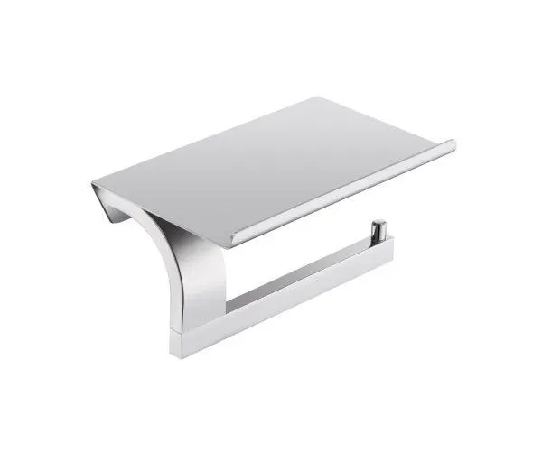 Top Tray Toilet Roll Holder Polished Chrome