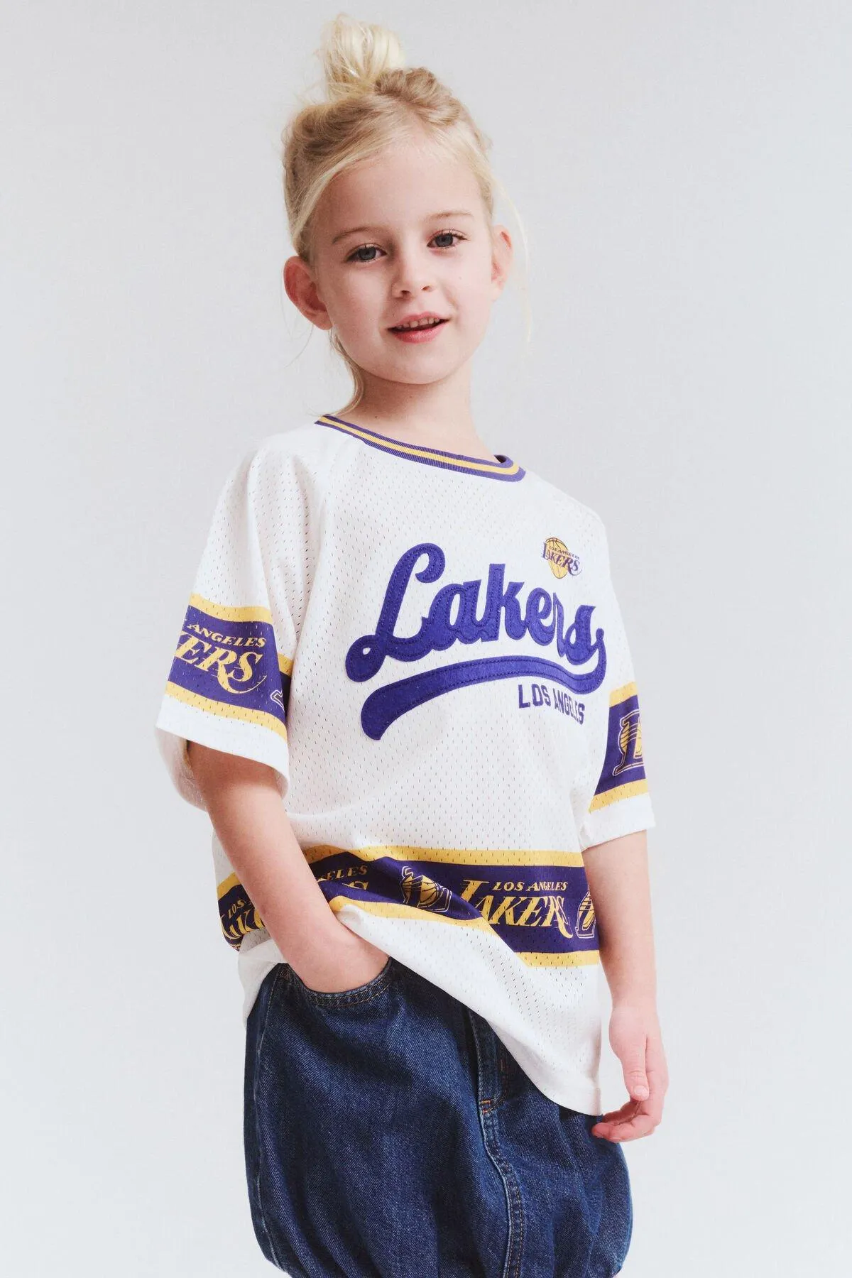 LA Lakers NBA Short Sleeve Oversize Mesh Tee