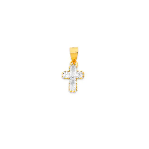 9ct Cubic Zirconia Cross Pendant