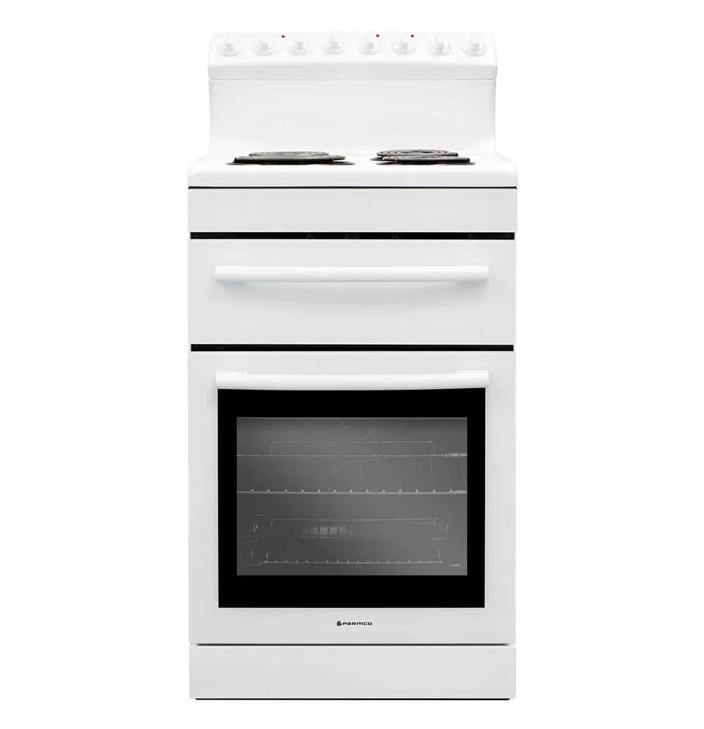 Parmco 54cm White Coil Electric Freestanding Cooker
