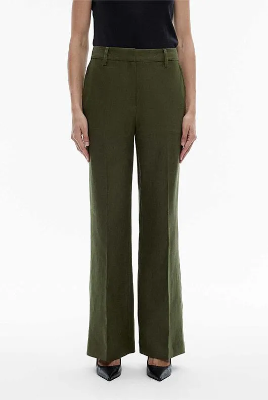 Linen Full Length Wide Leg Trousers
