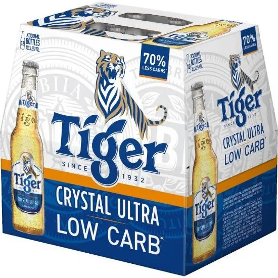 Tiger Crystal Ultra Low Carb Bottles 12x330ml