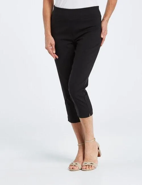 Ella J Bengaline Classic Crop Pant, Black