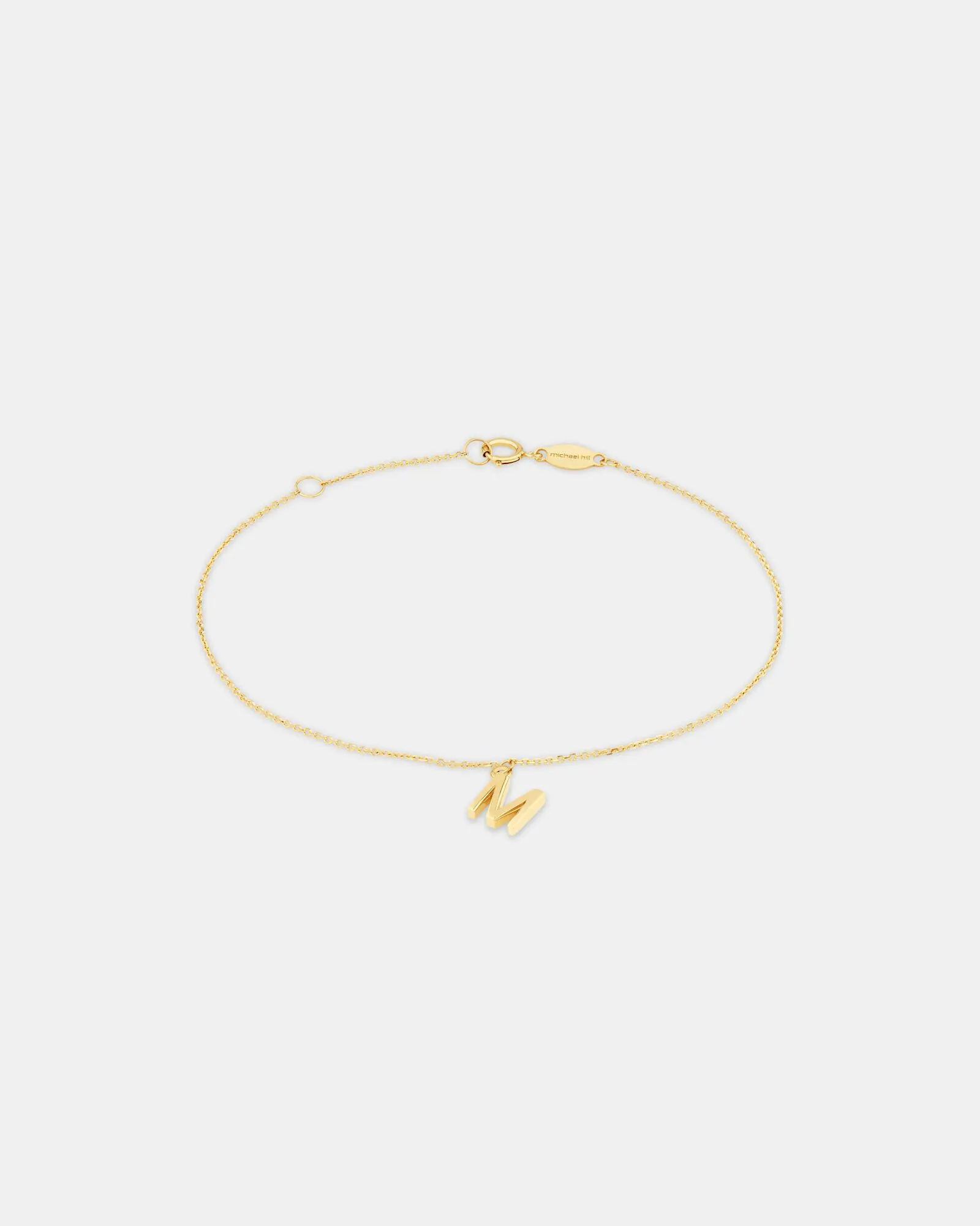 19cm (7.5") M Initial Bracelet in 10kt Yellow Gold