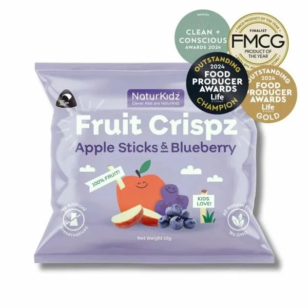 NaturKidz Fruit Crispz – Apple Sticks & Blueberry – 10g