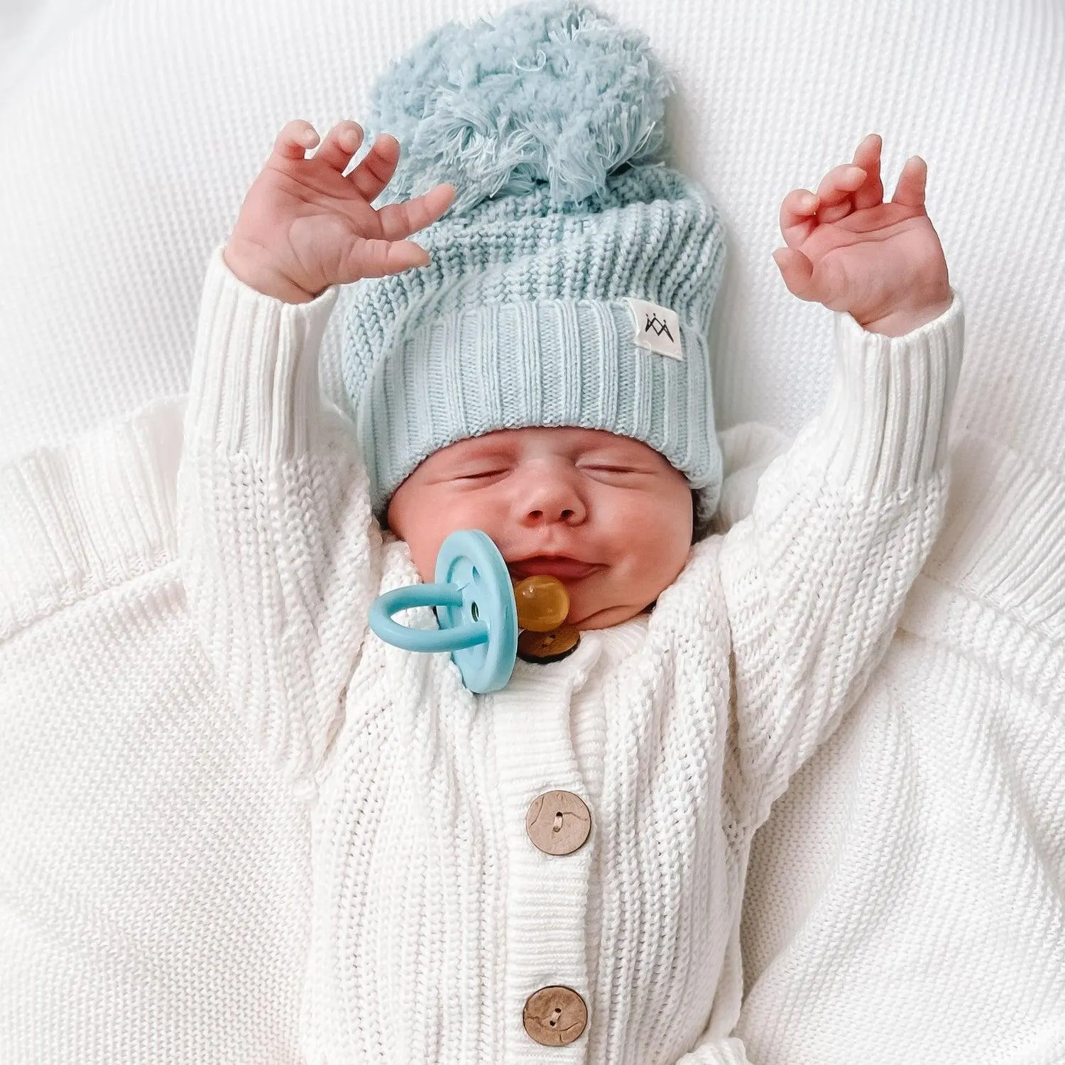 Textured Knit Beanie - Stormy Blue