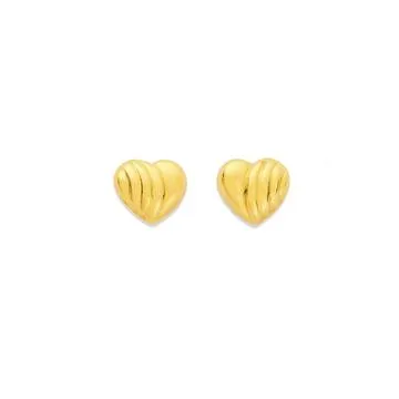 9ct, Heart Studs