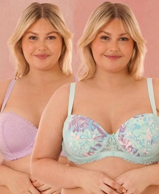 Women's 2 Pack Fuller Figure Lace Bras