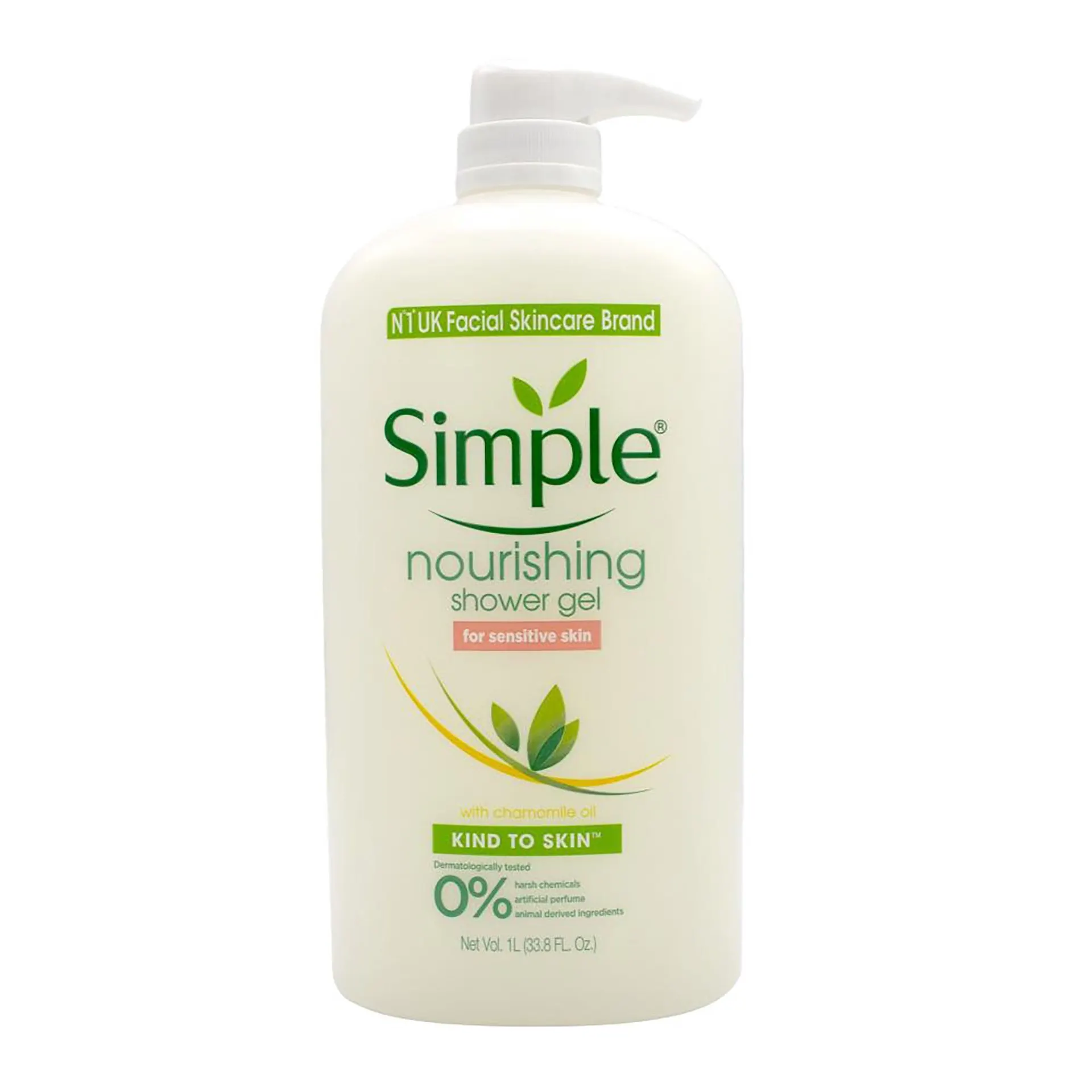 Simple Nourishing Shower Gel For Sensitive Skin With Chamomile Oil 1L