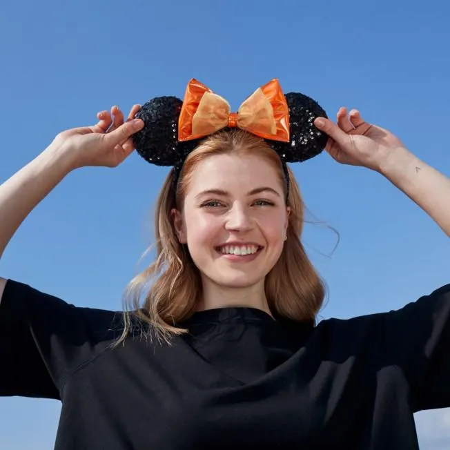 Minnie Mouse Ear Headband for Adults, Orange Bow