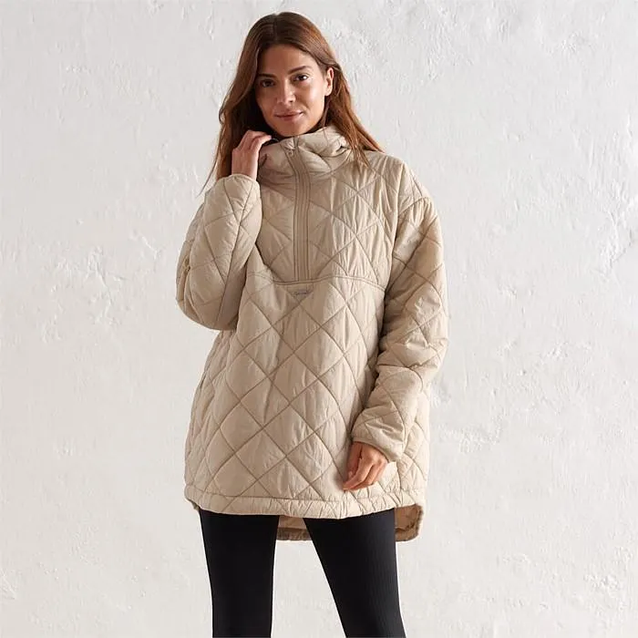 Café Au Lait Oversized Quilted Anorak