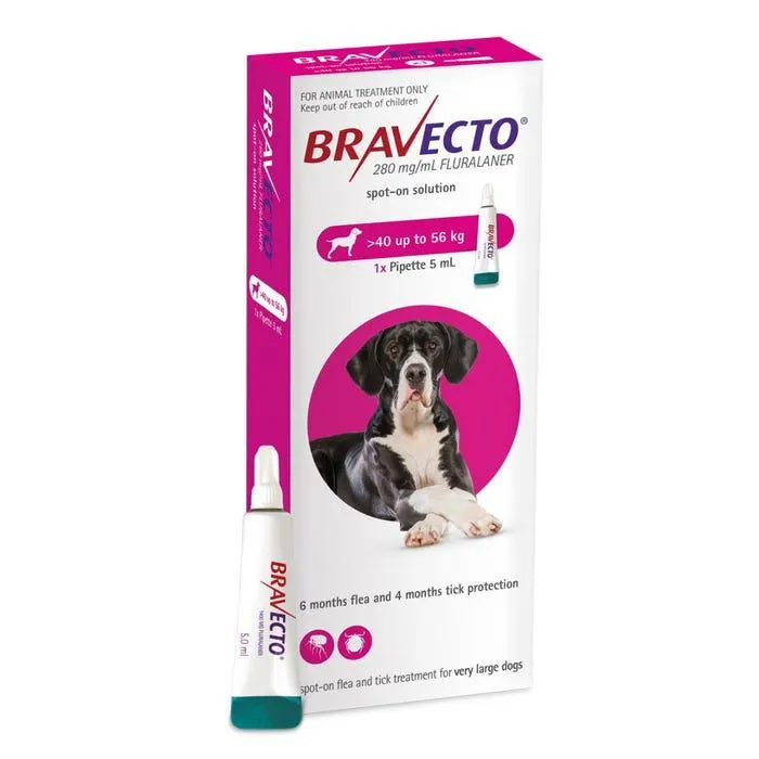 Bravecto Spot On Flea Treatment For X-large Dogs 40-56kg - Pink