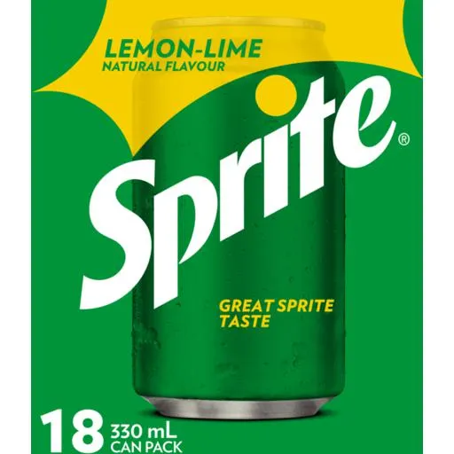 Sprite Lemonade Soft Drink Cans 330ml 18 Pack