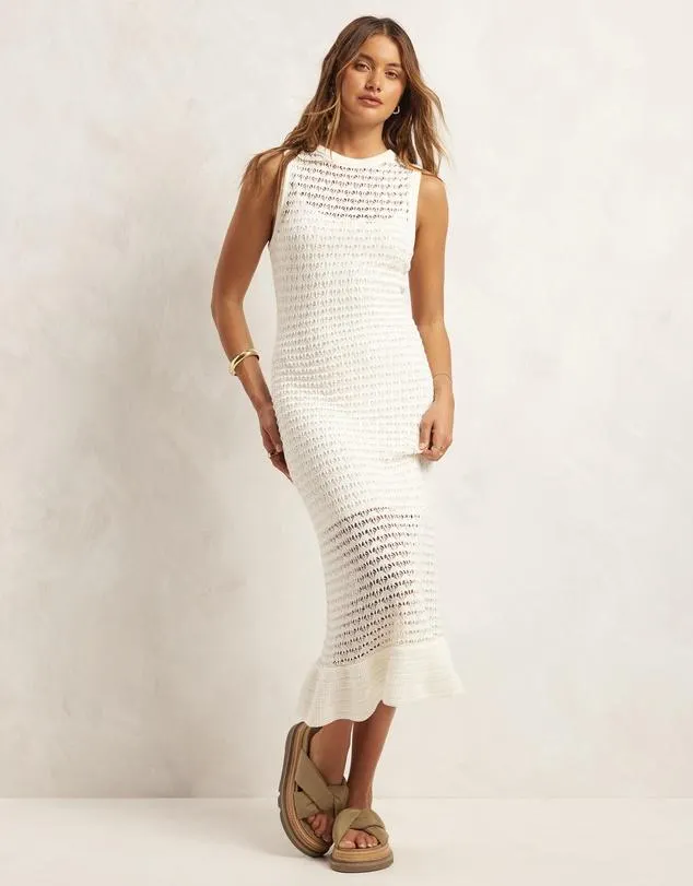 Organic Cotton Crochet Maxi Dress
