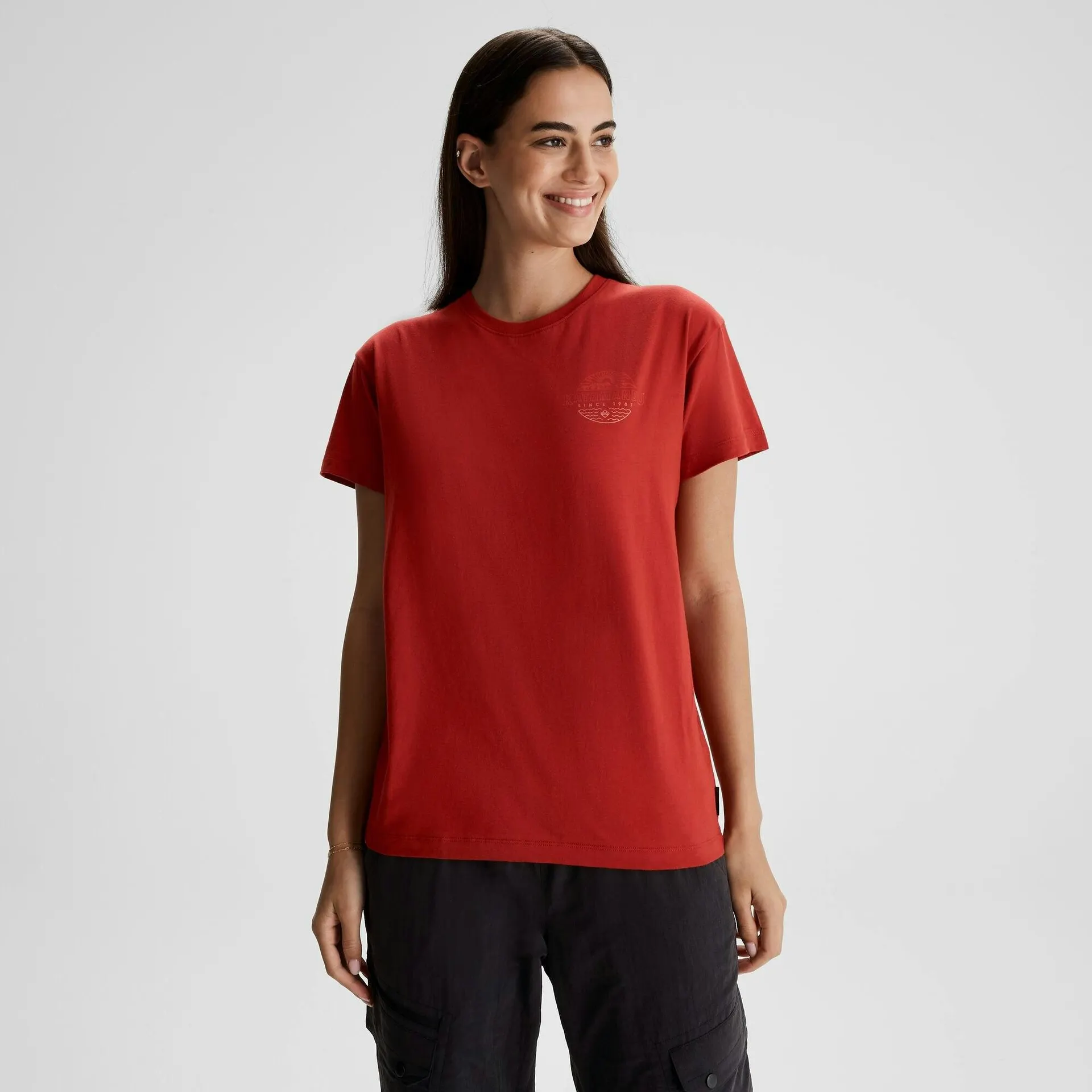 Women's Kathmandu Logo Faded Organic Cotton T-shirt