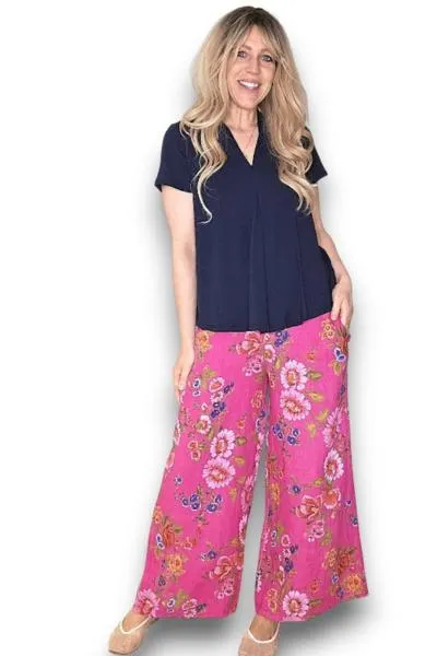 Palazzo Doily Rose Pant Hot Pink