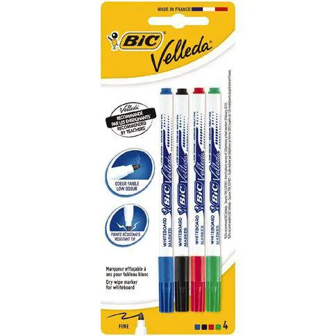 Bic Whiteboard Marker Fine Assorted 4 Pack