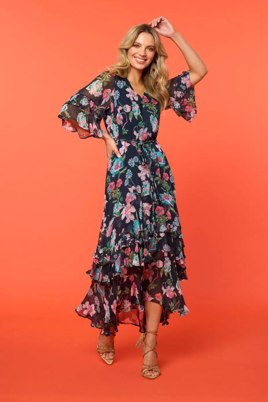 Marquise Midi Dress | Indigo Multi