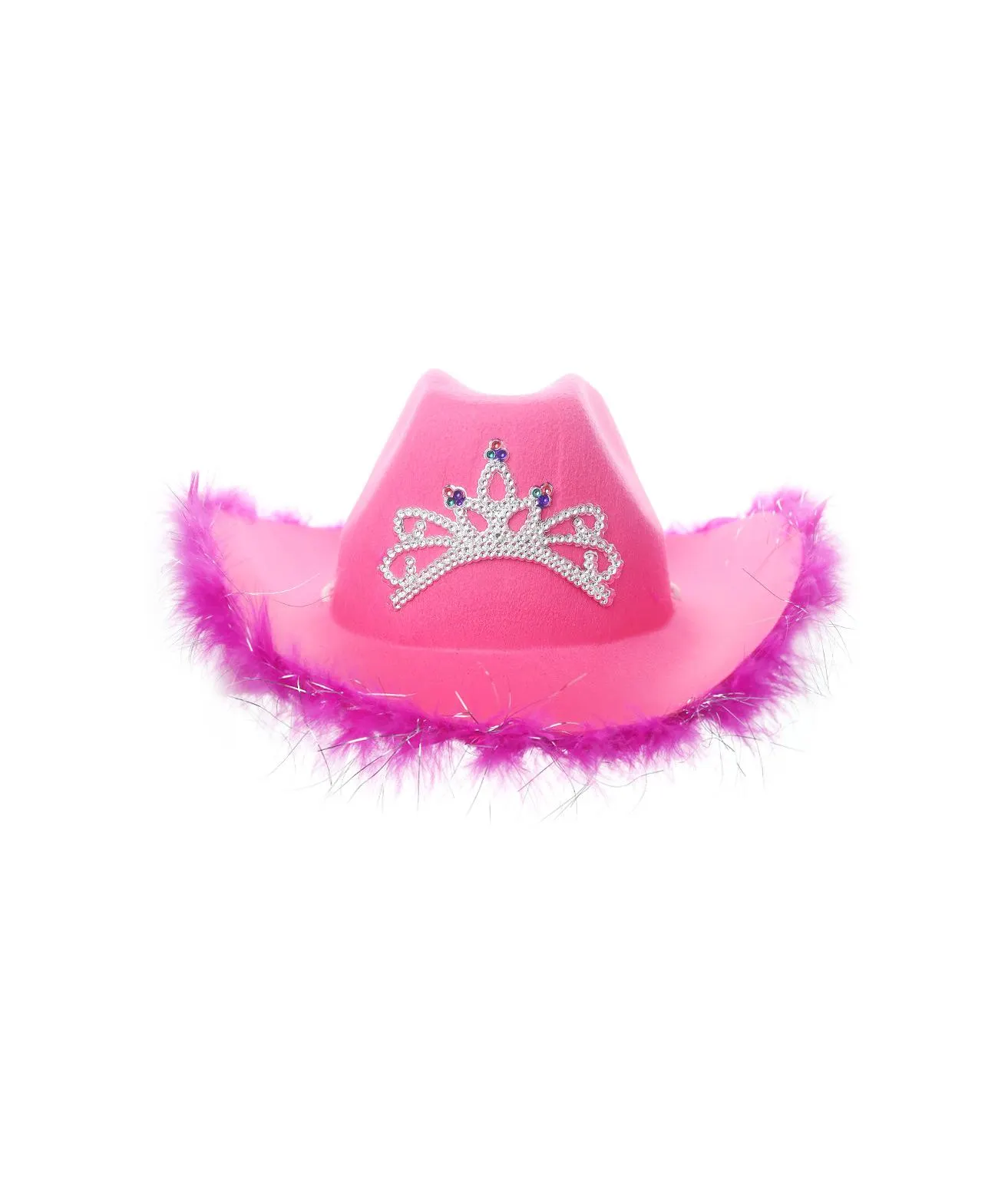 Hot Pink Cowboy Hat With Feathers