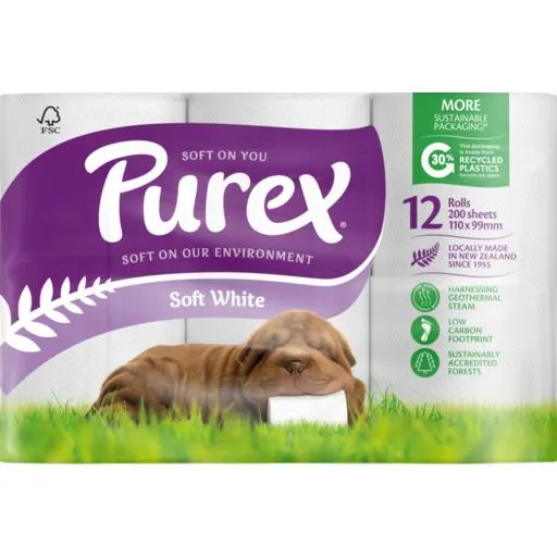 Purex Toilet Paper 2 Ply White 12 Pack
