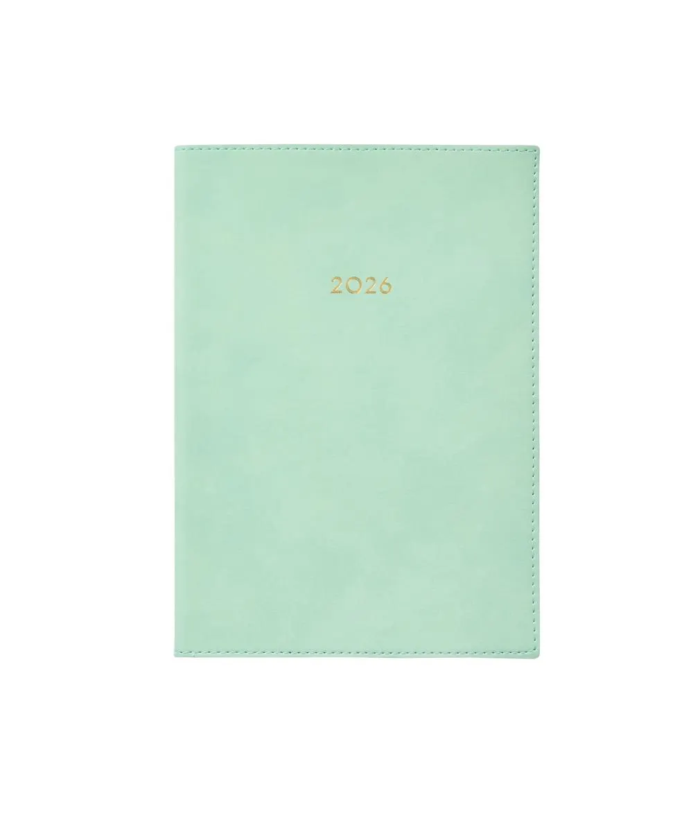 2026 A5 Day-per-Page Suede Mint Diary