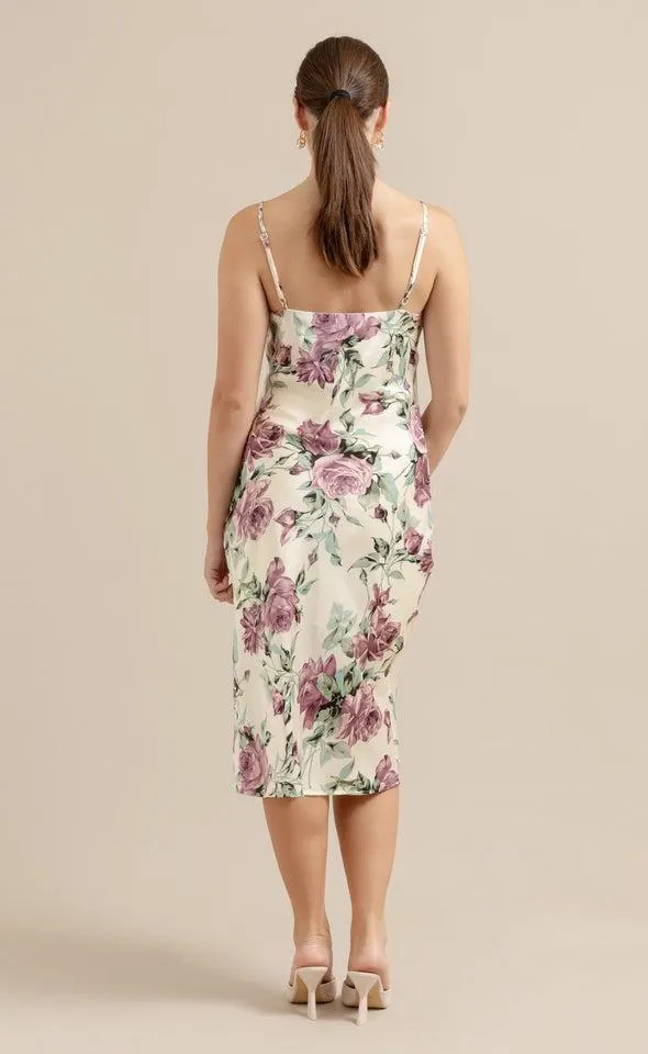 Satin Bias Cowl Slip Dress