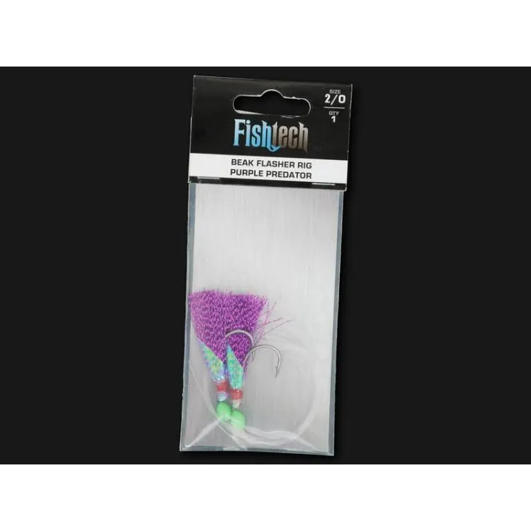 Beak Flasher Rig Size 2/0 - 2 Hooks - Purple Predator - FISHTECH