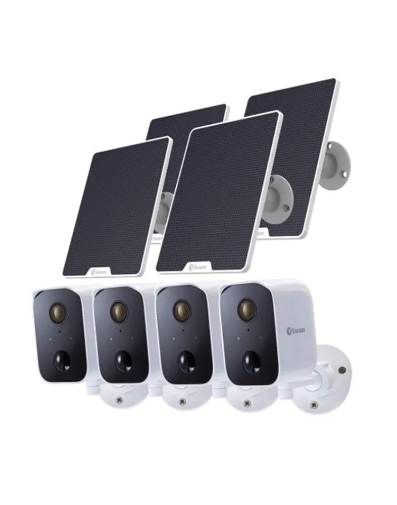 Home Swann 4x 1080p SWIFI-CORECAM / 4x SOIFI-SOLAR3 Solar Panel Bundle