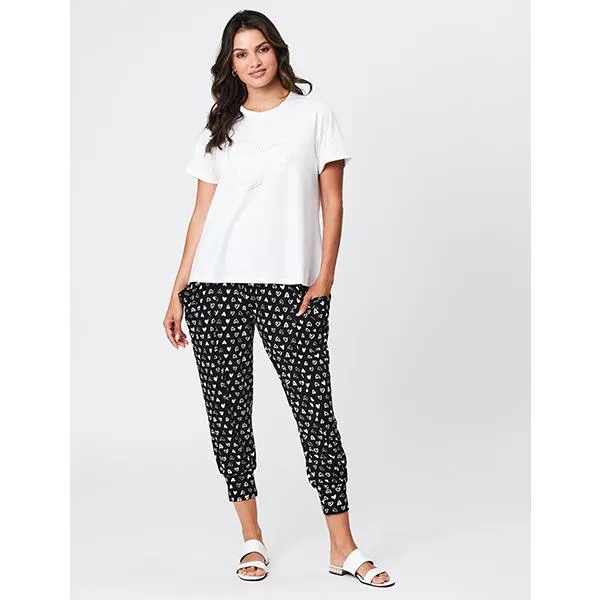 Heart Diamante Tee White