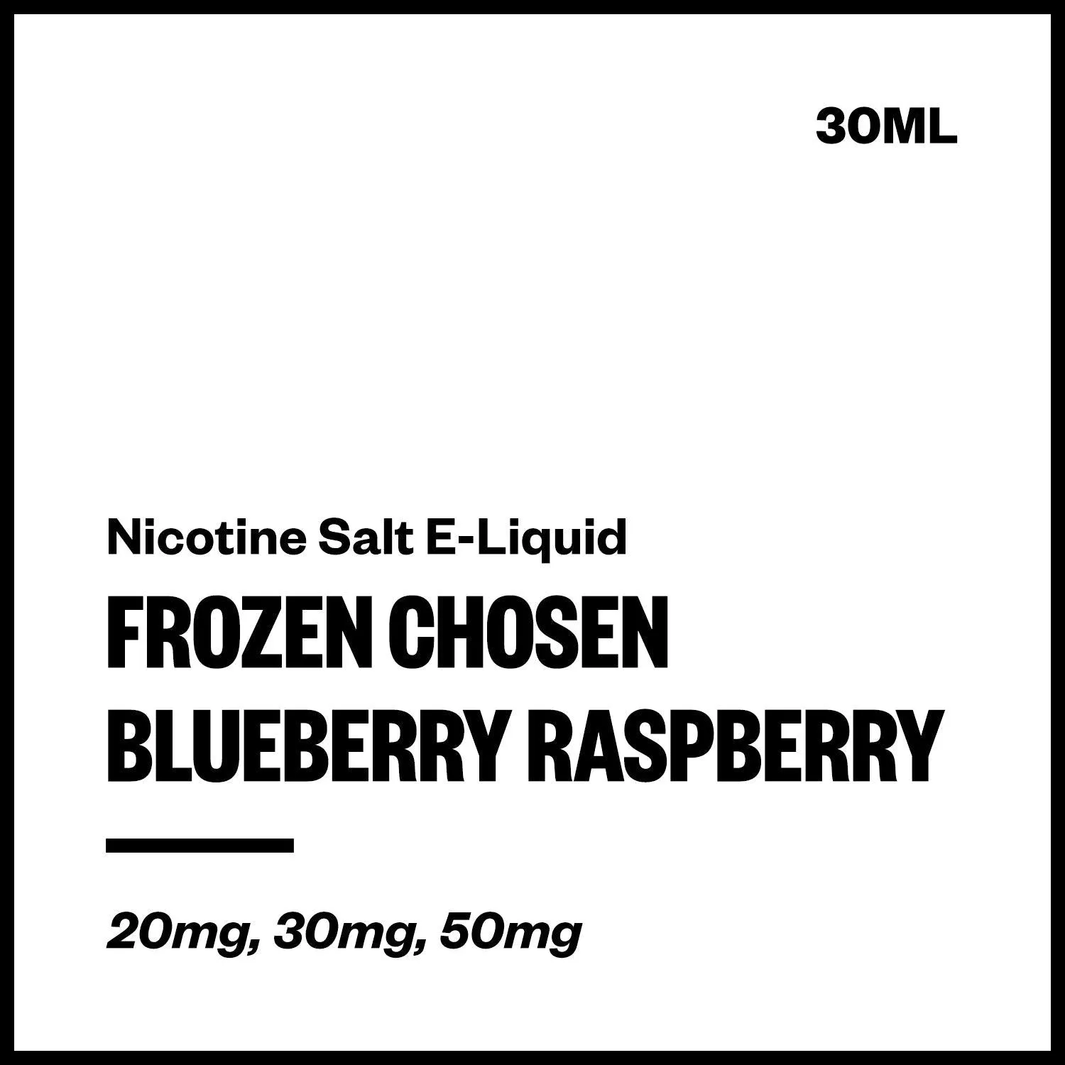 Frozen Chosen - Blueberry Raspberry (Nic Salt E-Liquid 30ml)