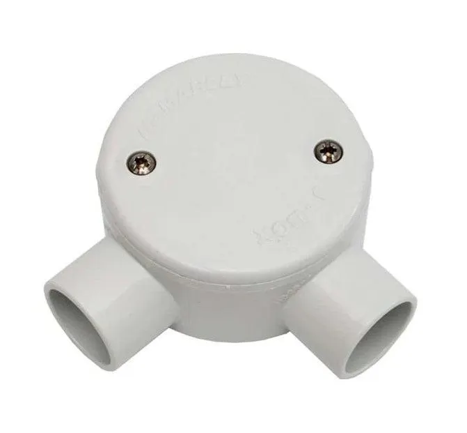 Conduit Box 25mm Angle Circ Grey