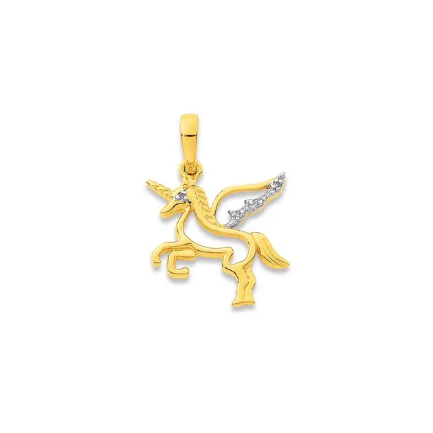 9ct, Diamond Pegasus Pendant