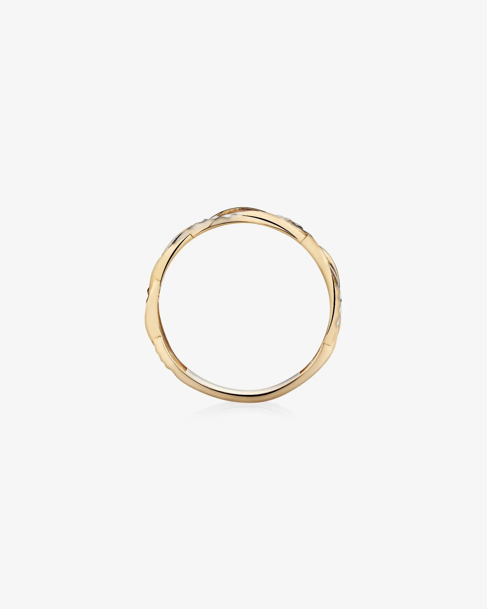Crossover Ring in 10kt Yellow & White Gold