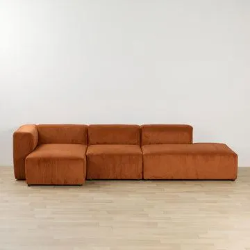 Finnian 3-Seat LH Chaise Configuration - Burnt Orange