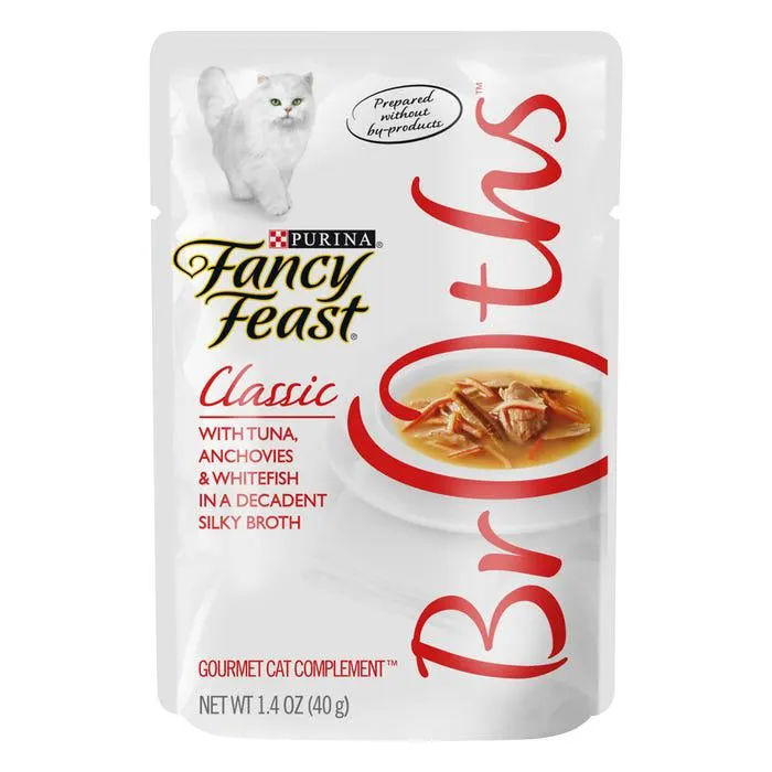 Fancy Feast Broths Tuna, Anchovy And Whitefish Cat Food 40g