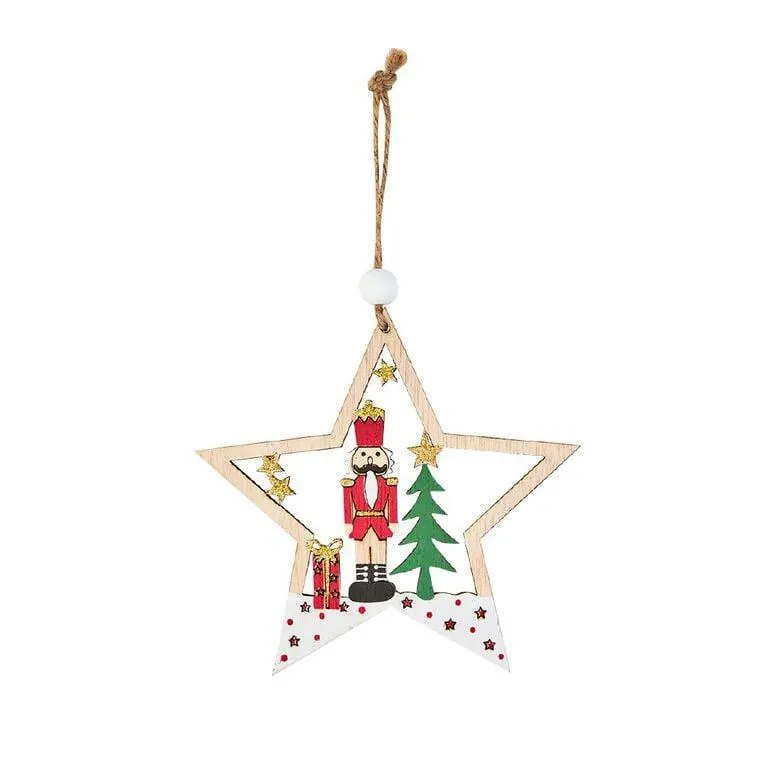 Wonderland Wooden Christmas Tree Decoration Assorted