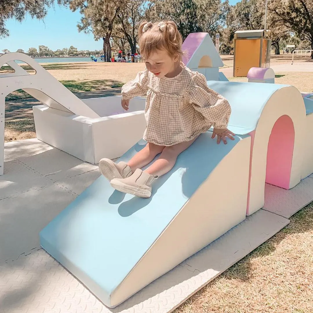 Eco Leather Step and Climb Soft Play Set - Pastel