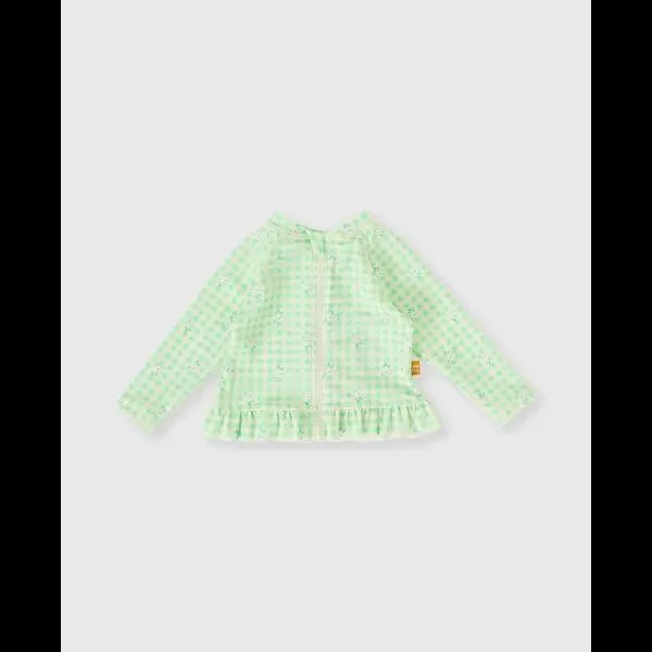 Goldie + Ace Gingham Daisy Zip Up Swim Vest