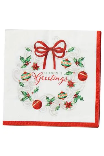 Christmas Napkins Traditional Pack of 20 Assorted