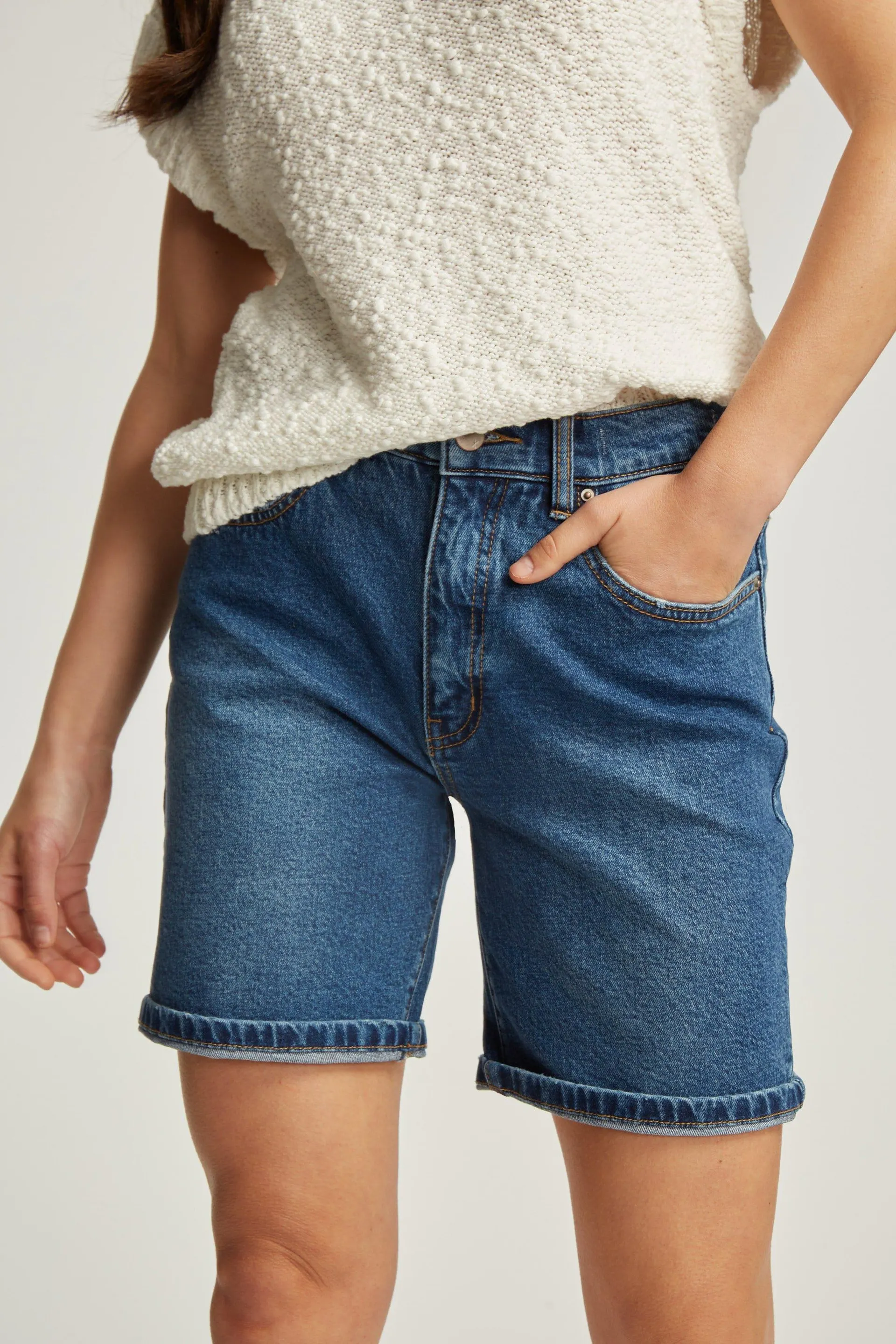 The Relaxed Straight Denim Short