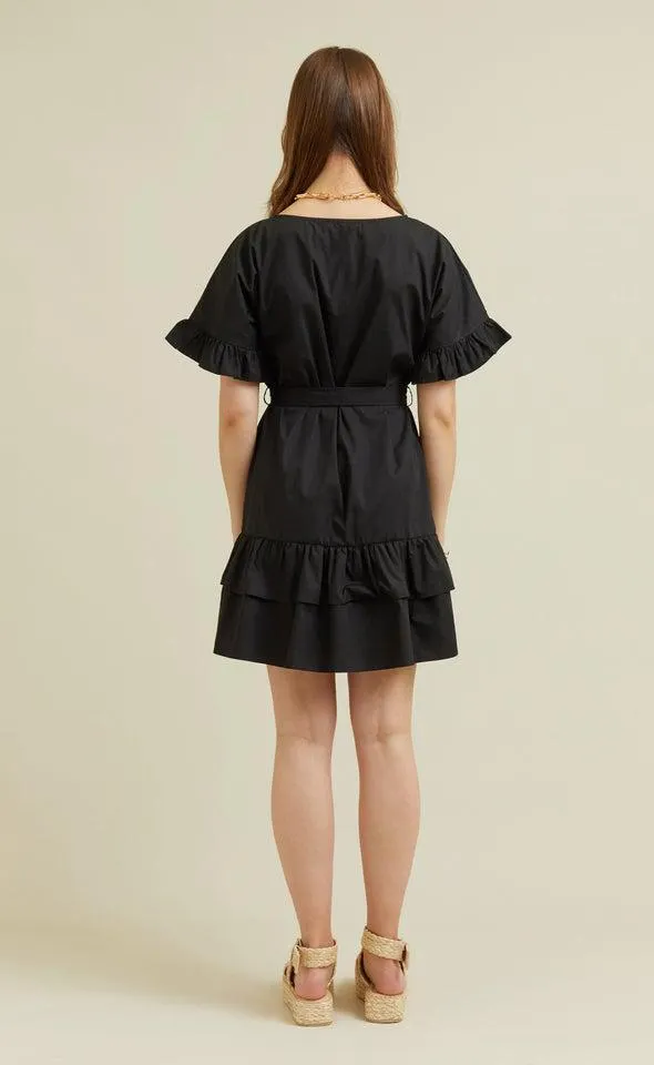 Poplin Ruffle T-Shirt Dress