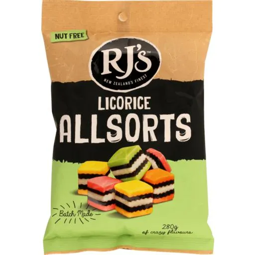 RJ's Licorice Allsorts 280g